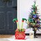 24.5"H Christmas Wooden/Metal Elf Legs in Gift Box Porch Decor(KD)